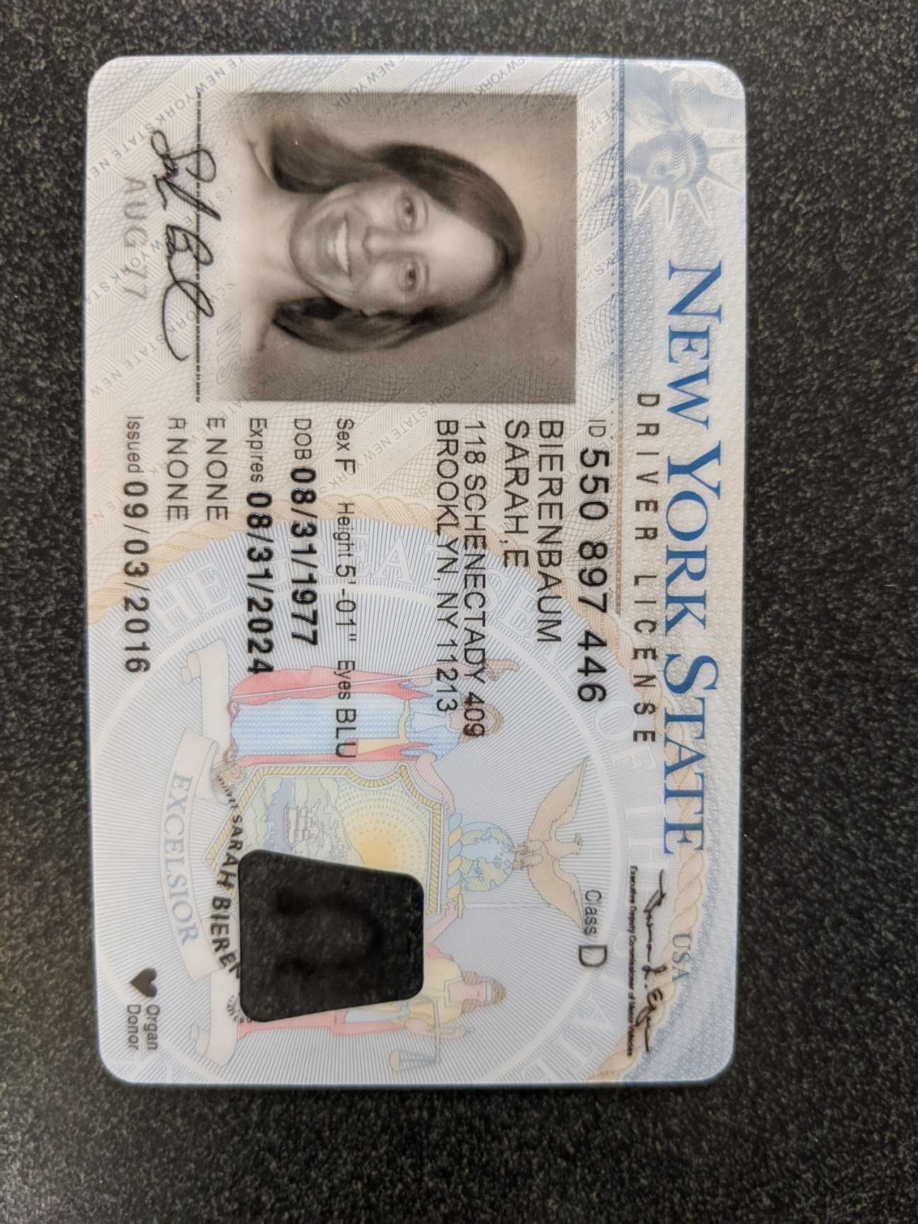 Sarah Bierenbaum Driver’s License